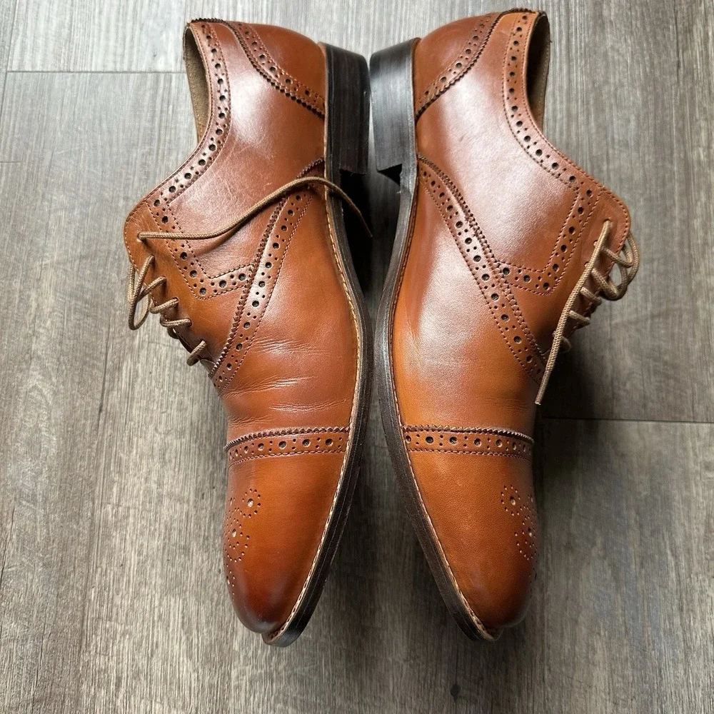 Beckett Simonon NEW Durant Oxford Orange Leather - Men's Size 12‎ Luxury Leather